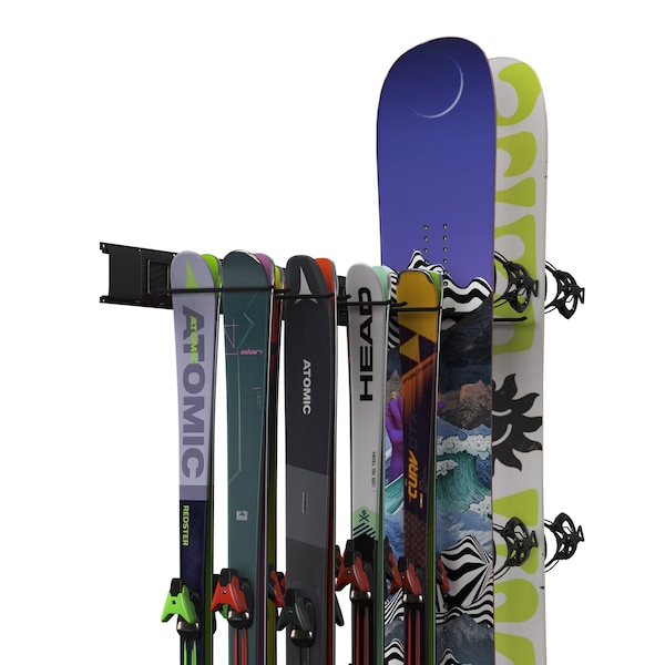 Rad Sportz Ski/Snowboard Wall Mount - Garage Organizer for Sports Equipment or Yard Tools by 83-SS1000 - main